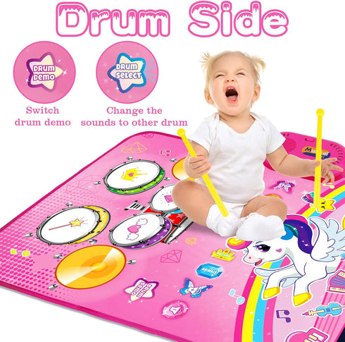 1 1-2 3 1 12-18 1 2 3 Toys for Year Old Girl Gifts: Baby Music Mat Toddler Toys Age - in Piano Drum Animal Touch