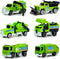 6 Pack Diecast Garbage Truck Toys for Kids, Mini Alloy Sanitation Truck
