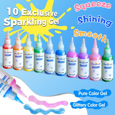 20 100ml Famliy Set 15 MINISENTIALS Magic Water Elf Toy Kit - Colors Aqua Art Gel Jumbo Size - Sea Creature Molds Magic
