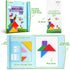 BenBen Travel Tangram Puzzle with Magnetic Wooden Shapes, Extra Large Dual-Sided Magnet Surface, Color Pattern IQ Book
