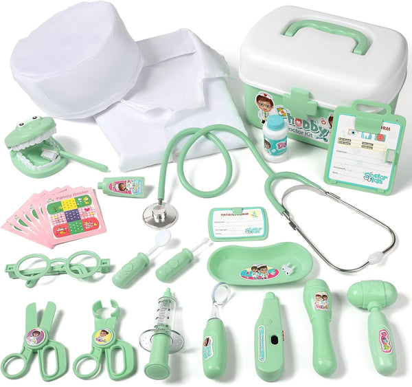 Phobby Durable Doctor Kit for Kids, 27 Pcs Deluxe Pretend Play Medical
