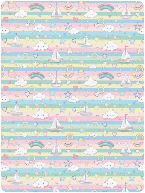 miaozhen Sailboat 1 Pack 52x28 Cotton Baby Crib Sheets Soft Comfy Island Cartoon Toddler Mattress Sheet for Nursery