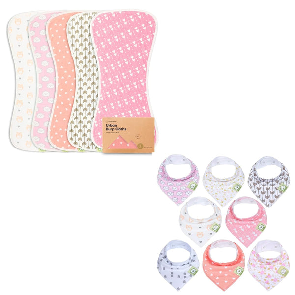 Organic Burp Cloth & Organic Bandana Bibs by KeaBabies - Soft Cotton