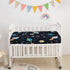 Datura home Set 3pcs Crib Bedding - Nursery Crib Bedding with Comforter, Sheet & Skirt, Watercolor Butterfly Printed