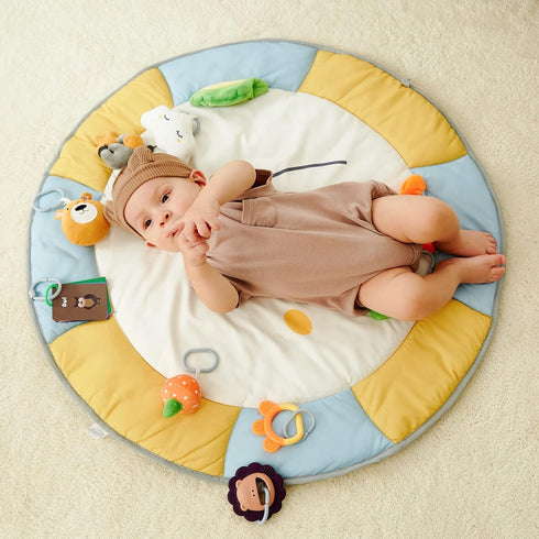 9 Lupantte Baby Gym Play Mat with Toys for Sensory and Motor Skill Development Language Discovery, Thicker Non-Slip