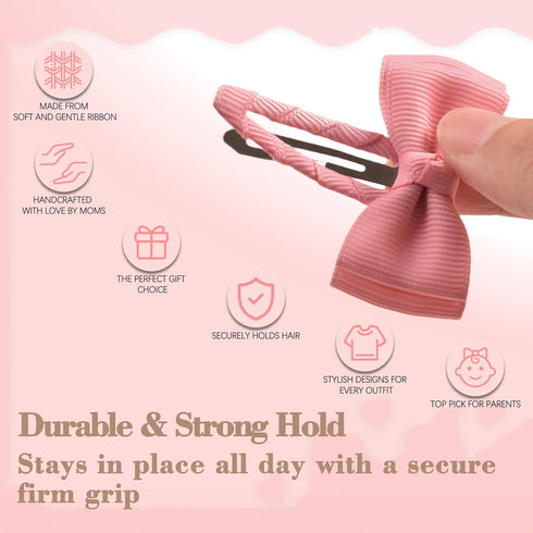 Hair Clips 40-Pack, Premium Quality Lightweight Snap Clips in 20 Colors, Baby Barrettes, Hair Accessories for Kids