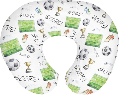 Watercolor Soccer Game Baby Nursing Pillow Covers for Boy Girl Fun Soccer