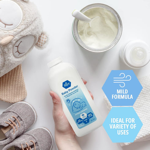 MED PRIDE Hypoallergenic Baby Powder, 22oz Talc Free with Aloe Vera & Vitamin E for Moisture Protection