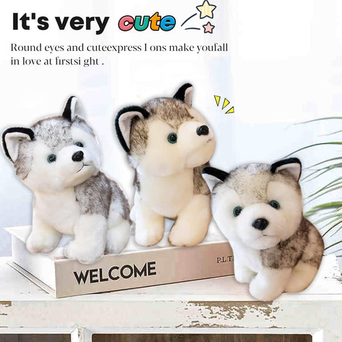 CHELEI2019 7.9" Husky Stuffed Animal, Stuffed Husky Dog Plush Pillow Toy, Gifts for Kids