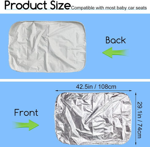 Baby Car Seat Sun Shade Cover,Toddler Car Seat Cooler Car Seat Heat Protector with Draw String,Block Sunlight & UV Ray Keeps Baby Seat at A Cool Temperature,Baby Travel Accessories(42.5" x 29") by Haoall
