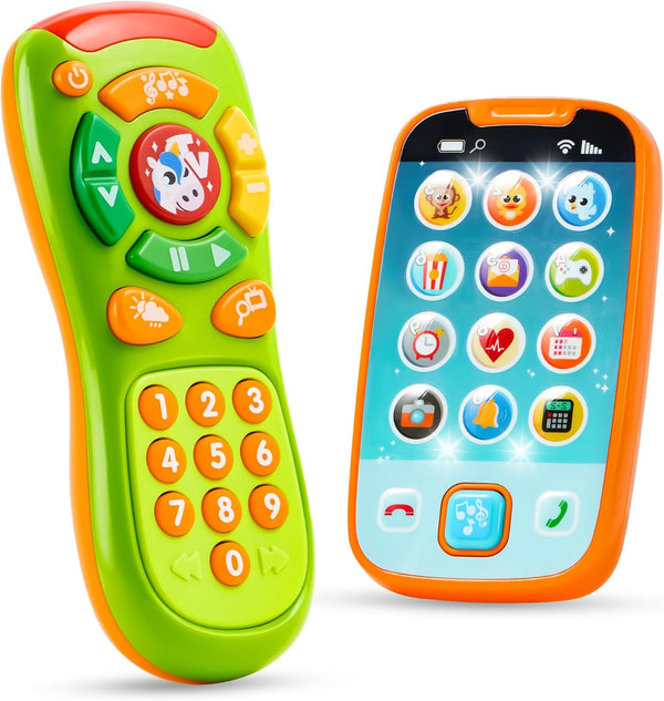 JOYIN Baby Toy Phone, Remote & Smartphone with Music, Fun Learning Musical Toys for Kids, Boys or Girls, Holiday Gifts