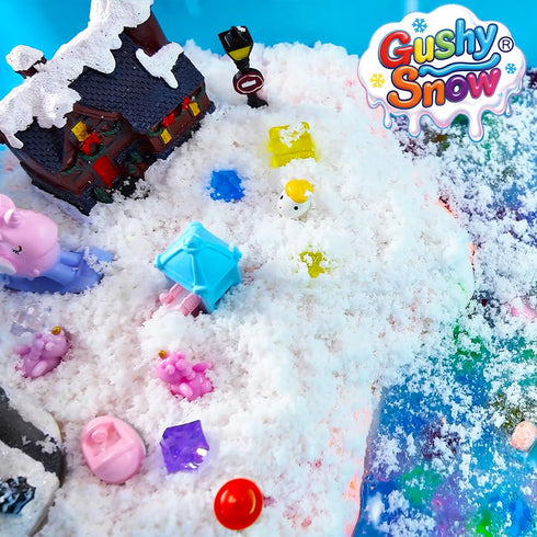 GushySnow Latex Sensory bin Filler Ideas Bulk for Preschool Classroom Fake Snow Play Sand Toy for Arctic Diorama