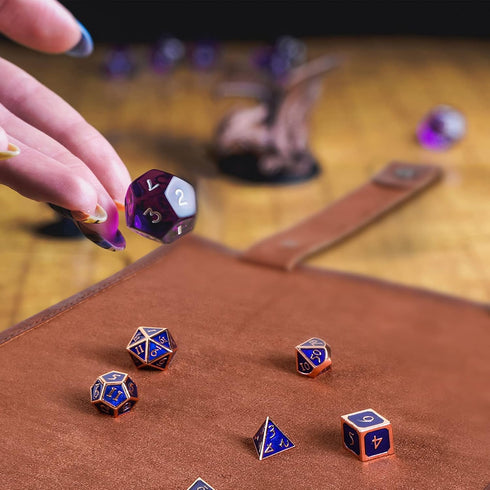 Accessories(Brown,1 Civaner Dice Mat Tray Rolling Mat with Zipper PU Leather Folding Scroll Dice Bag Holder Table