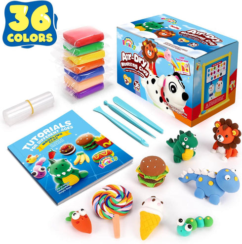 Sago Brothers 36 Colors Air Dry Clay, Soft Modeling Clay for Kids