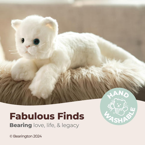 Bearington Collection 15 Inch Muffin Plush White Cat Stuffed Animal