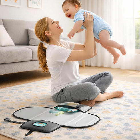Seeseven Portable Changing Pad for Baby Travel Use, Compact Diaper Change Mat for On The Go Parents, Easy to Carry