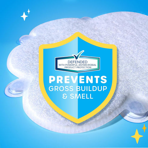 17 29, SlipX Solutions Cloud Shaped Kid & Baby Bath Mat for Tub & Shower x Non-Slip Bathmat, Soft Loofah Cushioning