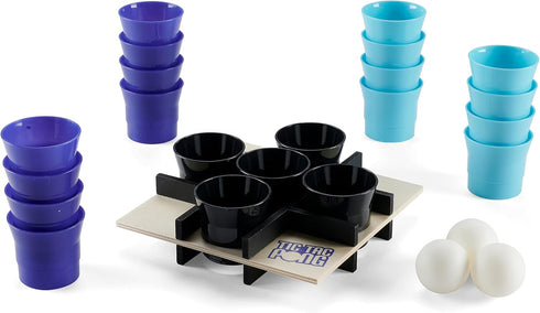 Buffalo Games Tic Tac Pong, Indoor/Outdoor Dexterity Game, Competitive Tic Tac Toe for Family Game Night