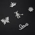 Rhinestone Bling Decoration Charms - Luxury Cute Jewelry Shoe Accessories for Women Girls Gifts (Silver)