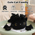 Mommy 4 Tummy, SQEQE Black Cat Stuffed Animal with Babies Cat in her Cute Black Cat Plush Toys for Kids, Gifts Ideal