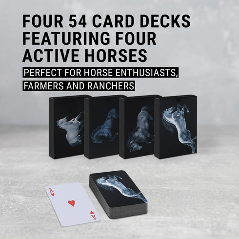 Horses Playing Cards with Organizer Box, Waterproof Stylish Deck for Collectors and Game Enthusiasts