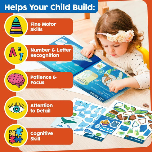 30 4-8 Funcils Paint by Sticker & Number for Kids - Color by Sticker Paint Book | Travel, Airplane, Car Activities