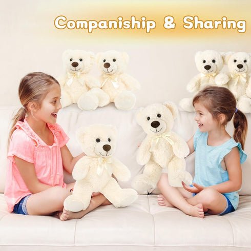 MorisMos 6 Pack Teddy Bear Bulk, Soft 14 Inch Plush Stuffed Animals for Baby Shower and Kids