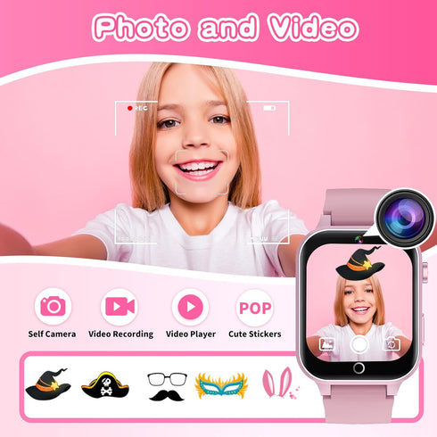 Kids Smart Watch for Girls Age 5-12, 26 Games, HD Touch Screen, Video Camera, Music Player, Educational Toys