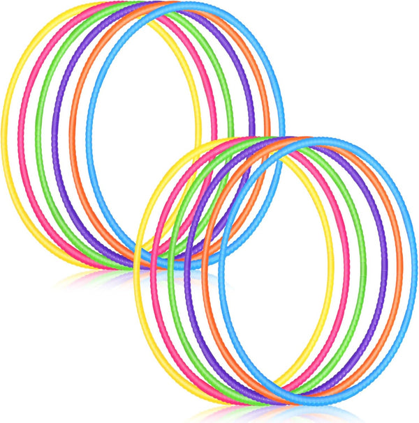 Sratte 12 Pcs Detachable Toy Hoop for Kids, Adjustable Colored Exercise Ring for Gymnastics