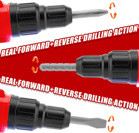 PANPAPA SetToy Set 3 3-5 Electric Power Kids Drill and Screw Drill Include Interchange dirll bits with Realistic Sound