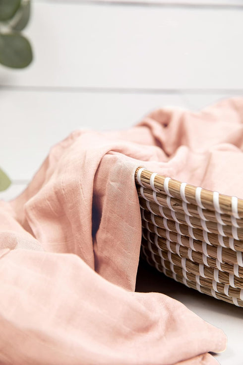 Set 47 Inches Premium Swaddle Blanket by BWD - Bamboo Viscose & Organic Cotton - Baby Girl Swaddle for Newborns