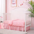 3 Set Set Cloele Pieces Crib Bedding for Girls- Solid Ruffle Quilted Includes Comforter Fitted Sheet Crib Skirt,Cute
