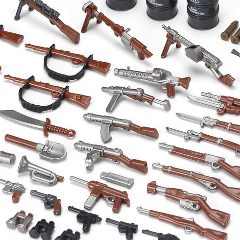 WW2 Pack Set Feleph Military Weapons Toy Building for Soldier Figures Bricks Model Army Equipment Gear Piece Kit