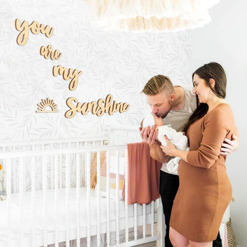 5 Xylolfsty You Are My Sunshine Wall Decor Boho Nursery Wall Art Pieces Neutral Wooden Decoration for Boys and Girls
