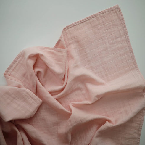 mushie Muslin Baby Swaddle Blanket, 100% Organic Cotton (Rose Vanilla)