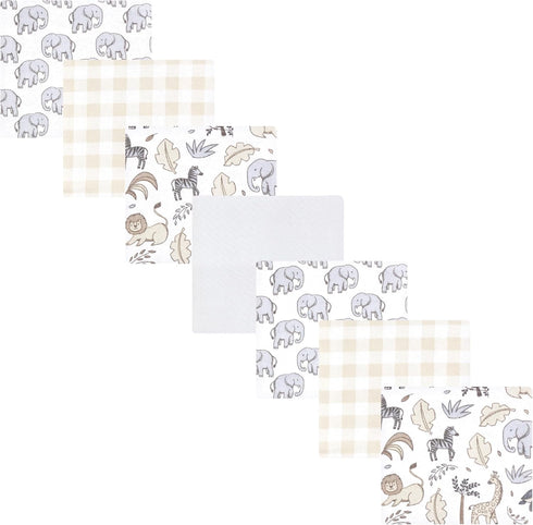 (Pack 2) Hudson Baby Unisex Baby Cotton Flannel Receiving Blankets Bundle, Neutral Safari, One Size