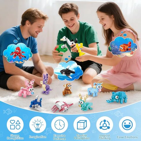 24 Pack Set 72 14+ HIGH GODO Party Favors Building - Kinds of Animals Building Blocks Toys Goodie Bag Stuffers Party