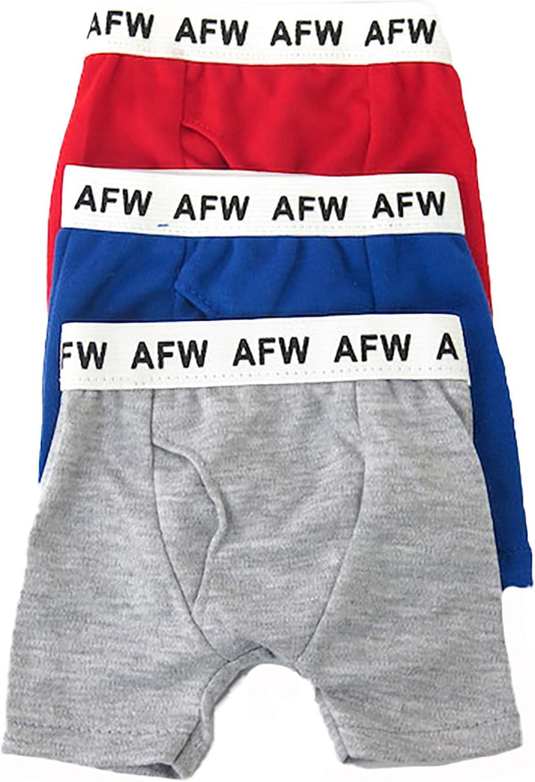 Three Pack Boys Boxers Underwear 3pc for 18-Inch Dolls | Premium Quality & Trendy Design