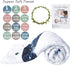 12 51''x40'' Moon Baby Monthly Milestone Blanket - Boy & Girl, Soft Plush Photo Prop, Wreath & Stickers, Large