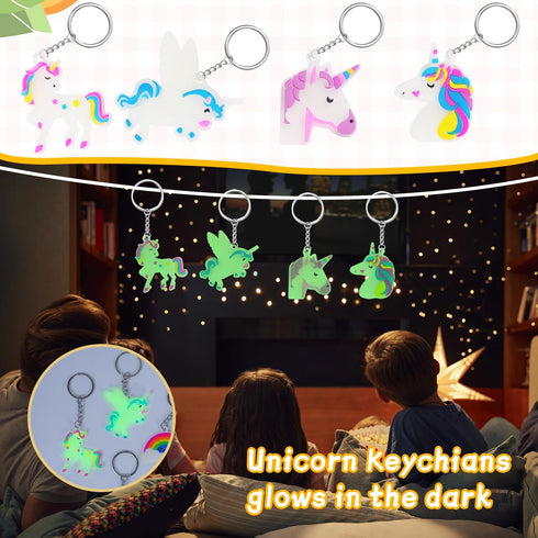 65 PCS Cute Keychain for Kids Party Favors, Video Game, Animal, Mermaid, Dinosaur, Birthday Party Supplies