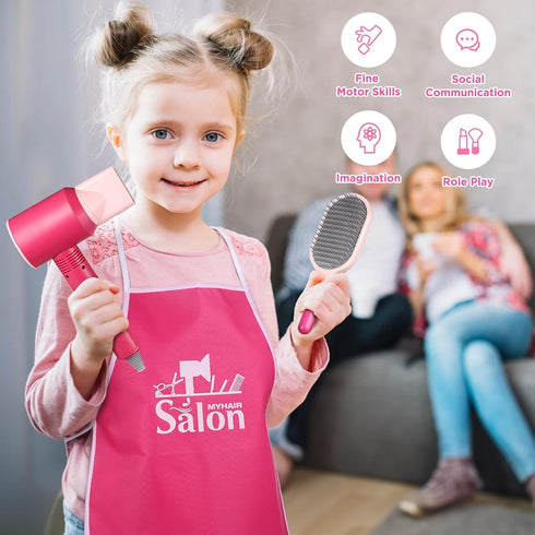 Set GAGAKU Pretend Hair Salon Toys for Girls,Pretend Makeup for Toddlers Dress Up Beauty Salon Stylist Kit with Hair