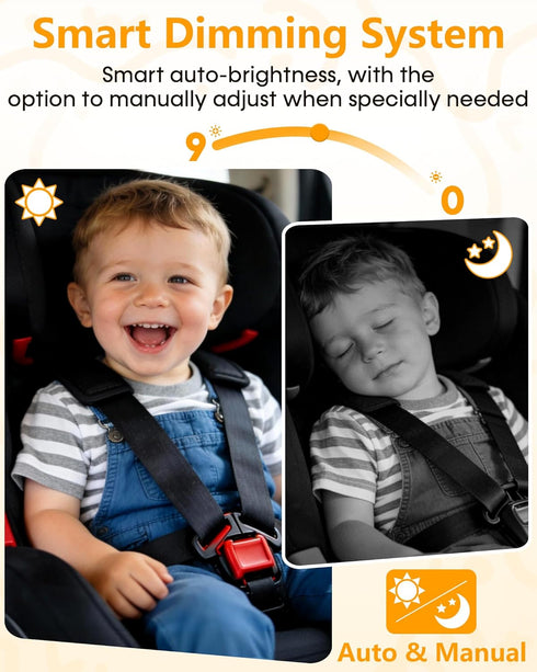 Gwozn 1080P: 3 Setup 7-Inch 2 Dual Baby Car Camera HD Mins Easy Recording Monitor Backseat Camera for Kids with Clear