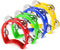 Flexzion Half Moon Musical Tambourine Set of 4, Red Yellow Blue Green, Hand Held Percussion Drum with Jingles