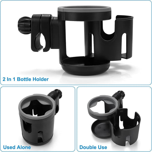 Accmor Universal Cup Holder, Stroller Cup Holder, Bike Cup Holder, 360° Rotatable Large Caliber Designed Cup Holder for Stroller, Wheelchair, Walker, Scooter