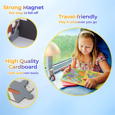 3-6 3-6,Learning 3 4 5 6 Nattork Magnetic Puzzle Book for Toddlers Girls Boys,New Vehicle Travel Puzzles Game for Kids
