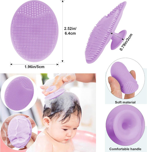 Molylove Set Set 2PCS Baby Hair Brush and Purple Cradle Cap Brush for Newborns and Toddlers, Wooden Baby Hair Brush