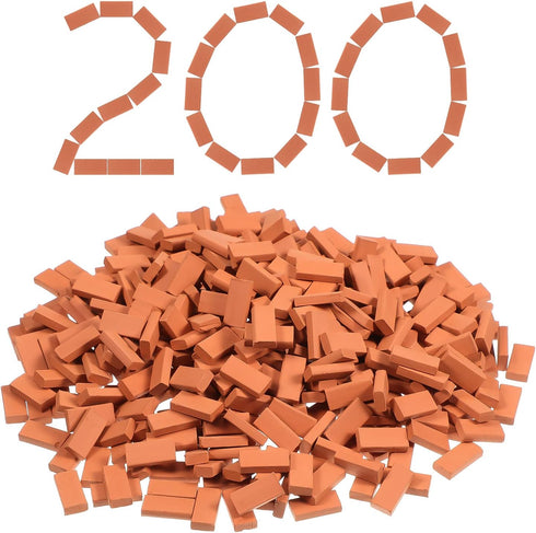 Mini Bricks Tiny Bricks for Landscaping, 1/35 Scale (200 Pcs) - Realistic Fake Miniature Bricks for Dollhouse Garden
