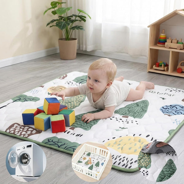 Baby Play Mat, 50" x 50" Baby Floor mat, Thick Cushioning Padding