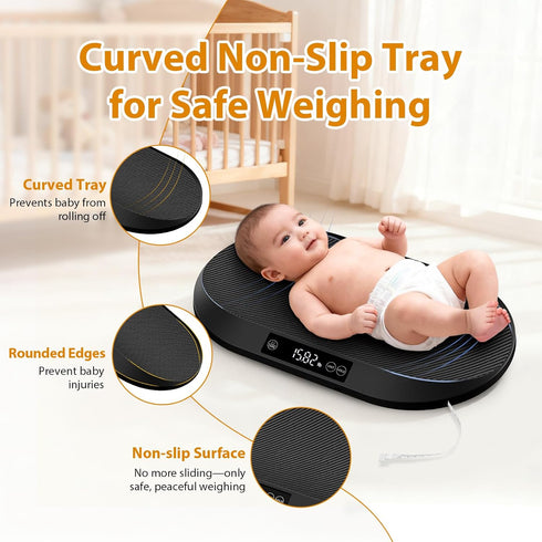 RAOYAN 88lb 0.1oz 60" 5 Baby Scale, Max / Accuracy Baby Scales for Weighing with Auto Hold & Tare, Built-in Tape