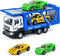 Transporter Carrier Truck Toys with 2Pcs Toy Cars Set - Pull Back Cars with Lights and Sound Trailer Vehicles for Boys